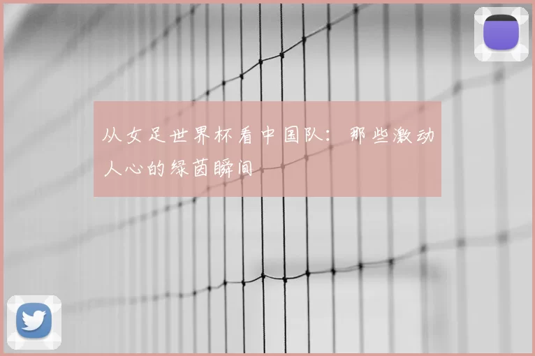 从女足世界杯看中国队：那些激动人心的绿茵瞬间